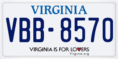 VA license plate VBB8570