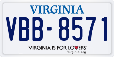 VA license plate VBB8571