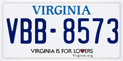 VA license plate VBB8573