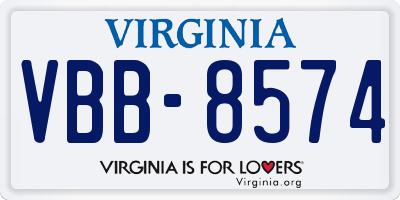 VA license plate VBB8574