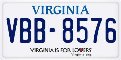 VA license plate VBB8576