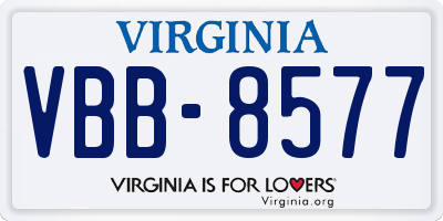 VA license plate VBB8577