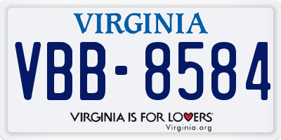 VA license plate VBB8584
