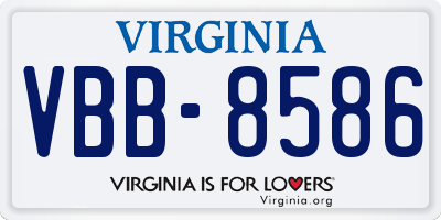 VA license plate VBB8586
