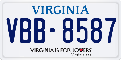 VA license plate VBB8587