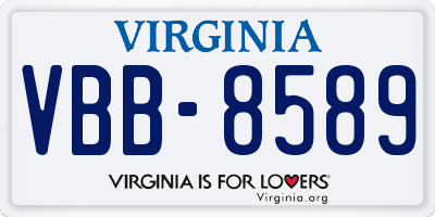 VA license plate VBB8589