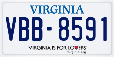 VA license plate VBB8591