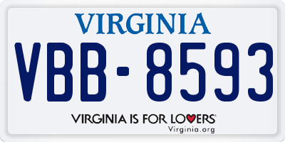VA license plate VBB8593