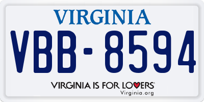 VA license plate VBB8594