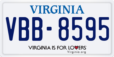 VA license plate VBB8595