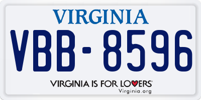 VA license plate VBB8596