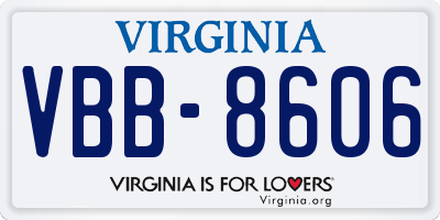 VA license plate VBB8606