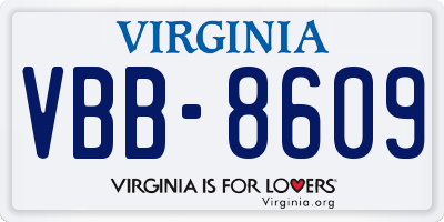 VA license plate VBB8609