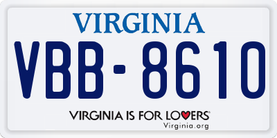 VA license plate VBB8610