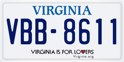 VA license plate VBB8611