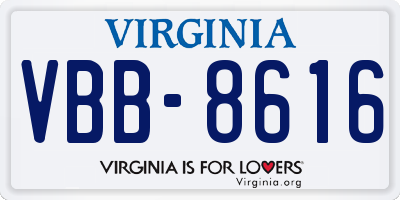 VA license plate VBB8616