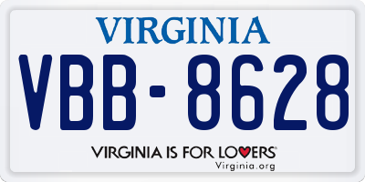 VA license plate VBB8628