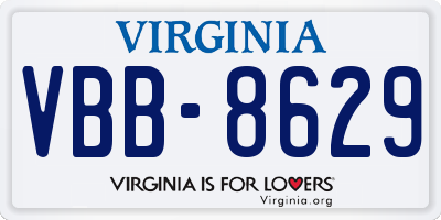 VA license plate VBB8629