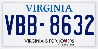 VA license plate VBB8632
