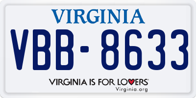VA license plate VBB8633