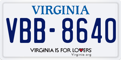 VA license plate VBB8640