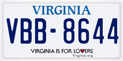 VA license plate VBB8644