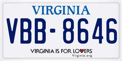 VA license plate VBB8646