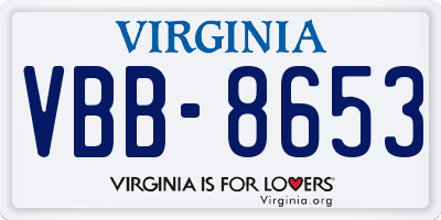 VA license plate VBB8653