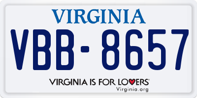 VA license plate VBB8657