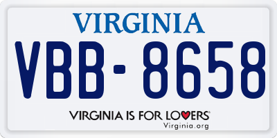 VA license plate VBB8658