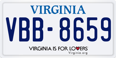 VA license plate VBB8659