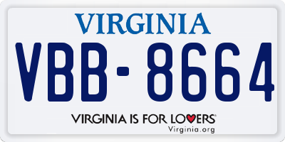 VA license plate VBB8664