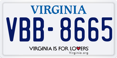 VA license plate VBB8665
