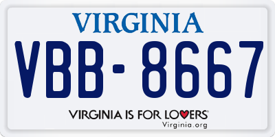 VA license plate VBB8667