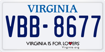 VA license plate VBB8677