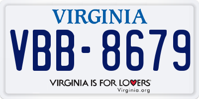 VA license plate VBB8679