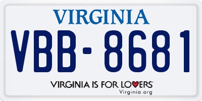 VA license plate VBB8681