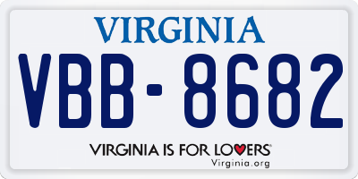 VA license plate VBB8682