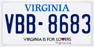 VA license plate VBB8683