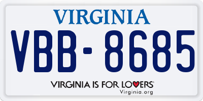 VA license plate VBB8685
