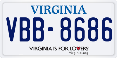 VA license plate VBB8686