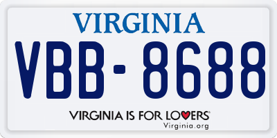 VA license plate VBB8688
