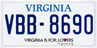VA license plate VBB8690