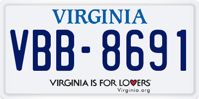 VA license plate VBB8691