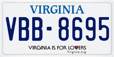 VA license plate VBB8695