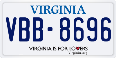VA license plate VBB8696