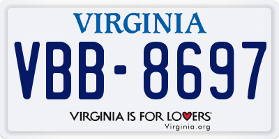 VA license plate VBB8697