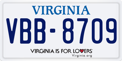VA license plate VBB8709