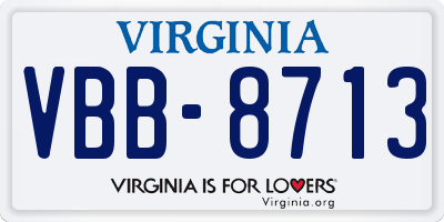 VA license plate VBB8713