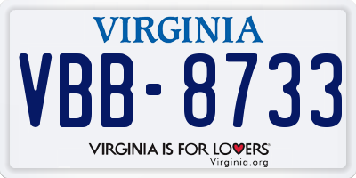 VA license plate VBB8733